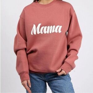 BRUNETTE The Label The "MAMA" Classic Crew Neck Sweatshirt | Pink *Flawed*